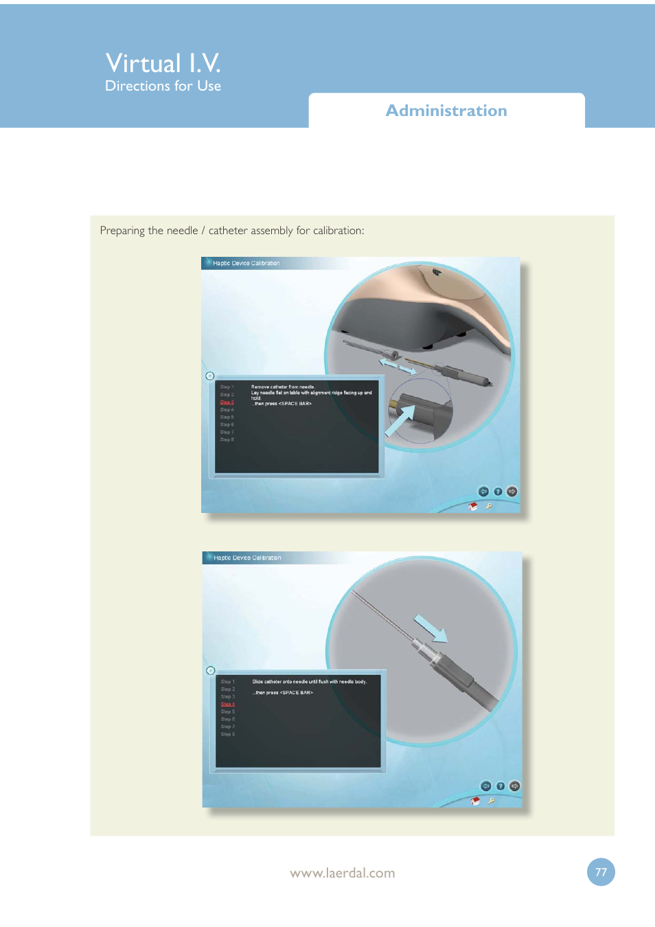 Virtual i.v | Laerdal Virtual IV User Manual | Page 77 / 103