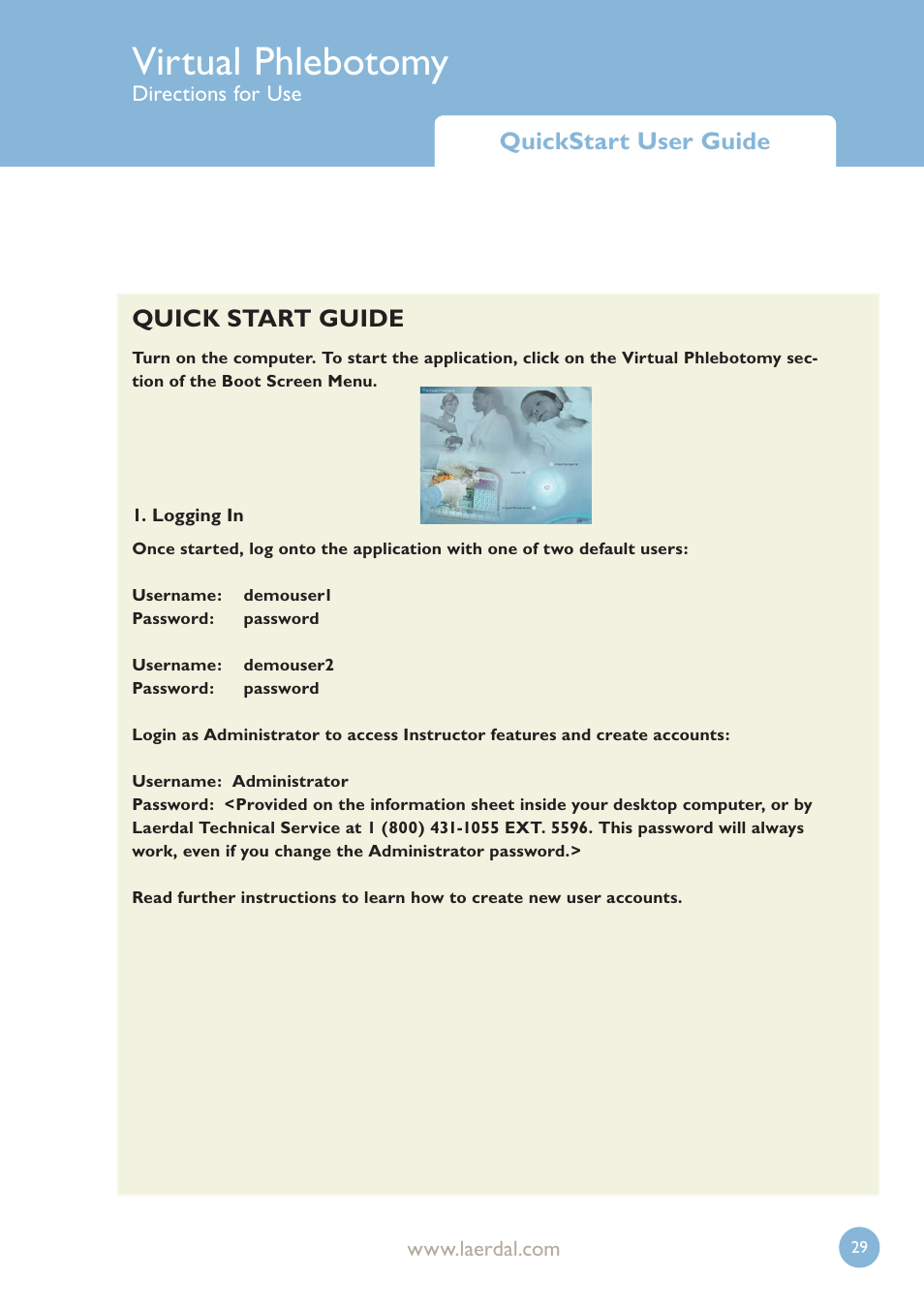 Virtual phlebotomy, Quick start guide, Quickstart user guide | Laerdal Virtual Phlebotomy User Manual | Page 29 / 100