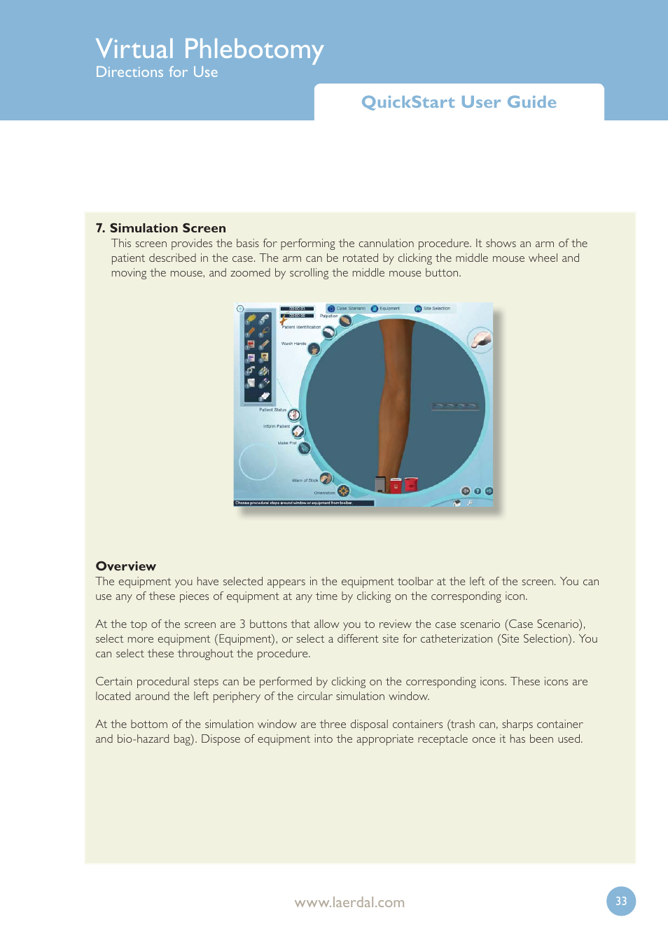 Virtual phlebotomy, Quickstart user guide | Laerdal Virtual Phlebotomy User Manual | Page 33 / 100