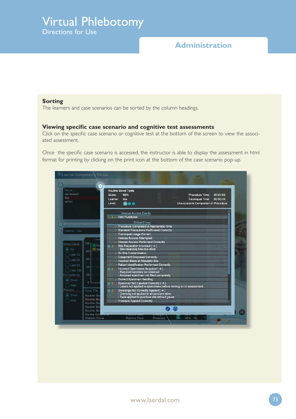 Virtual phlebotomy | Laerdal Virtual Phlebotomy User Manual | Page 73 / 100