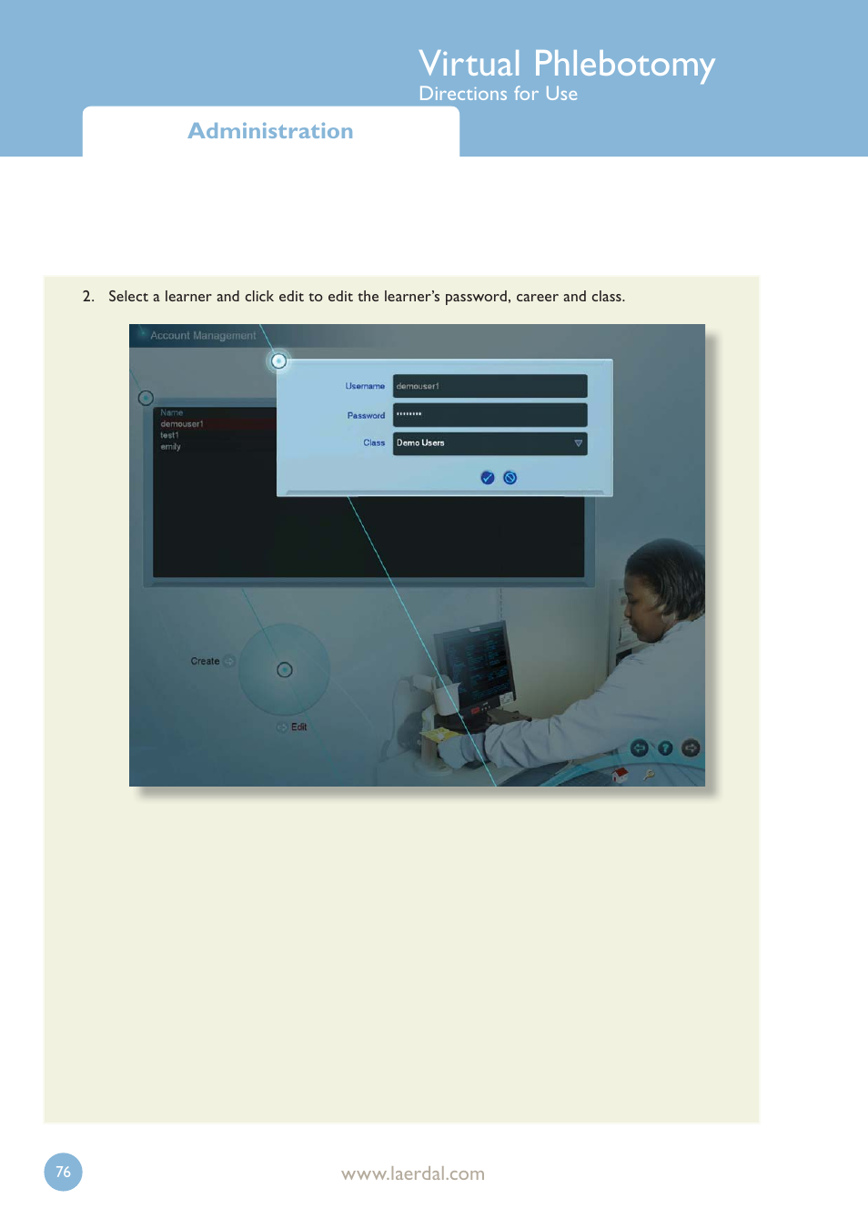 Virtual phlebotomy | Laerdal Virtual Phlebotomy User Manual | Page 76 / 100