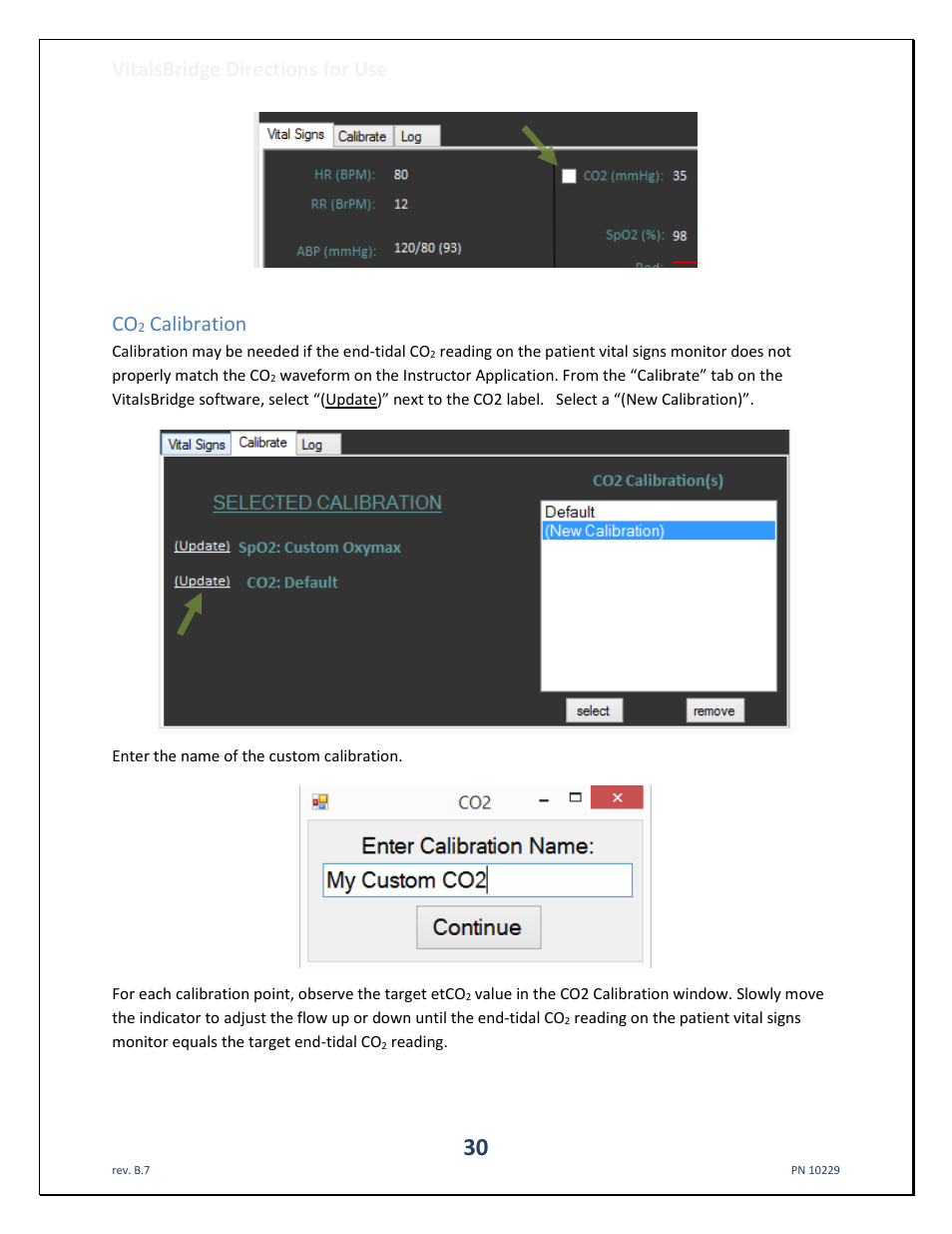 Enabling co, Simulation, Calibration | Vitalsbridge directions for use | Laerdal VitalsBridge User Manual | Page 31 / 39