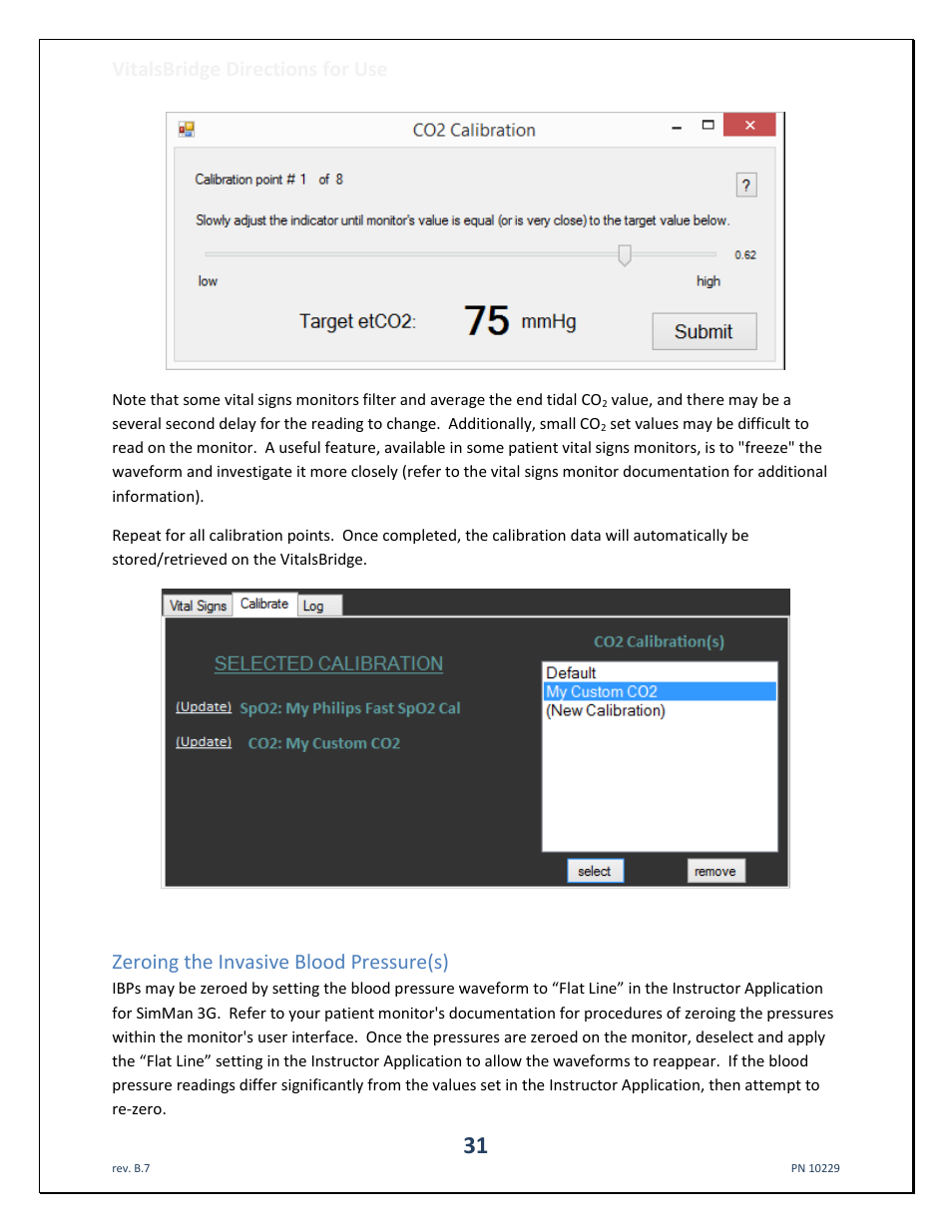 Zeroing the invasive blood pressure(s), Vitalsbridge directions for use | Laerdal VitalsBridge User Manual | Page 32 / 39