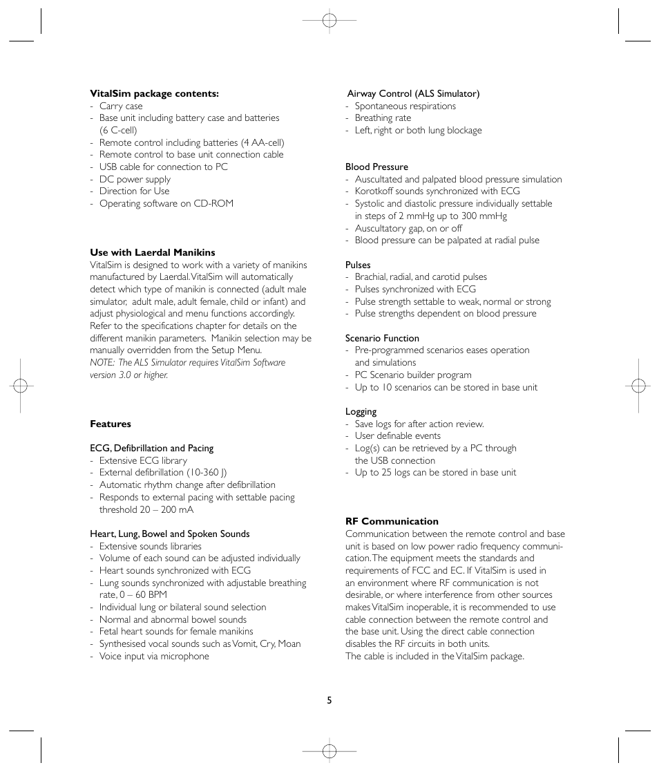 Laerdal VitalSim User Manual | Page 5 / 100