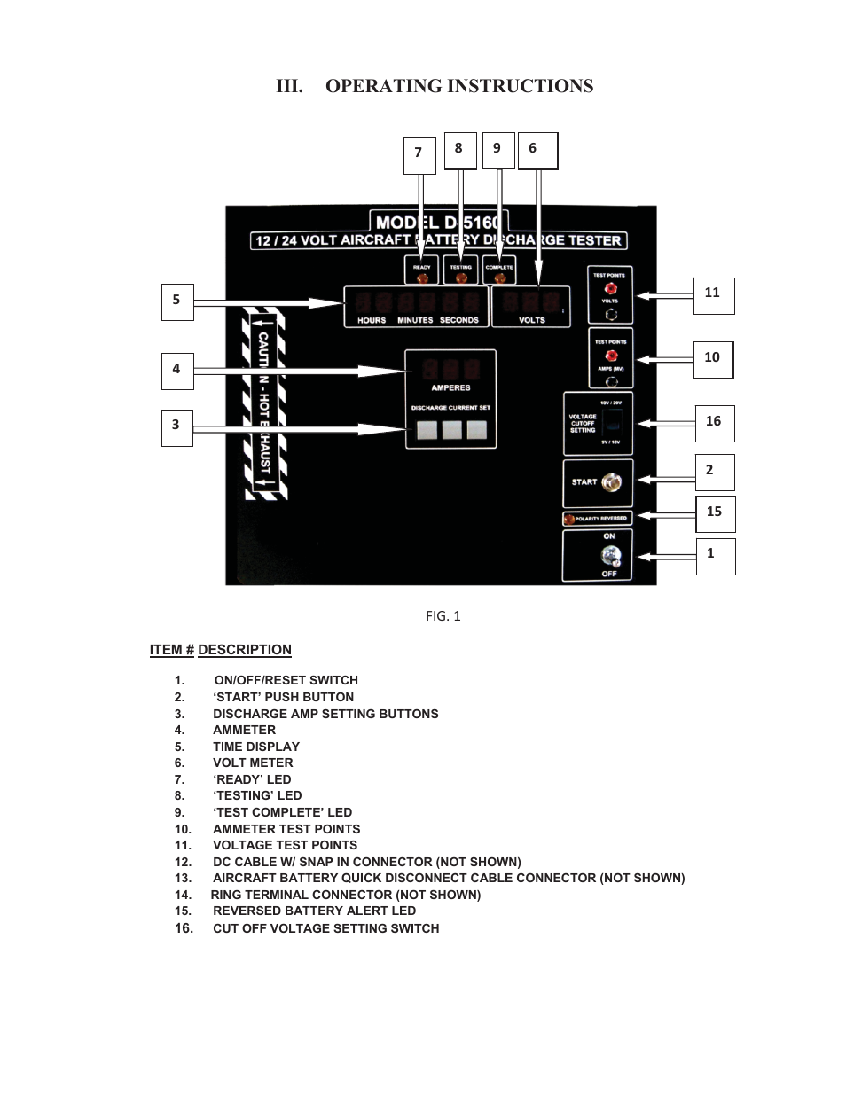 Iii. operating instructions | Lamar Technologies D-1560 User Manual | Page 5 / 13