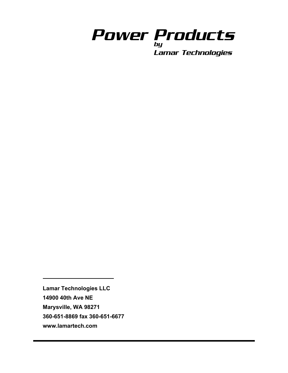 Power products | Lamar Technologies Alpha C-25 User Manual | Page 24 / 24