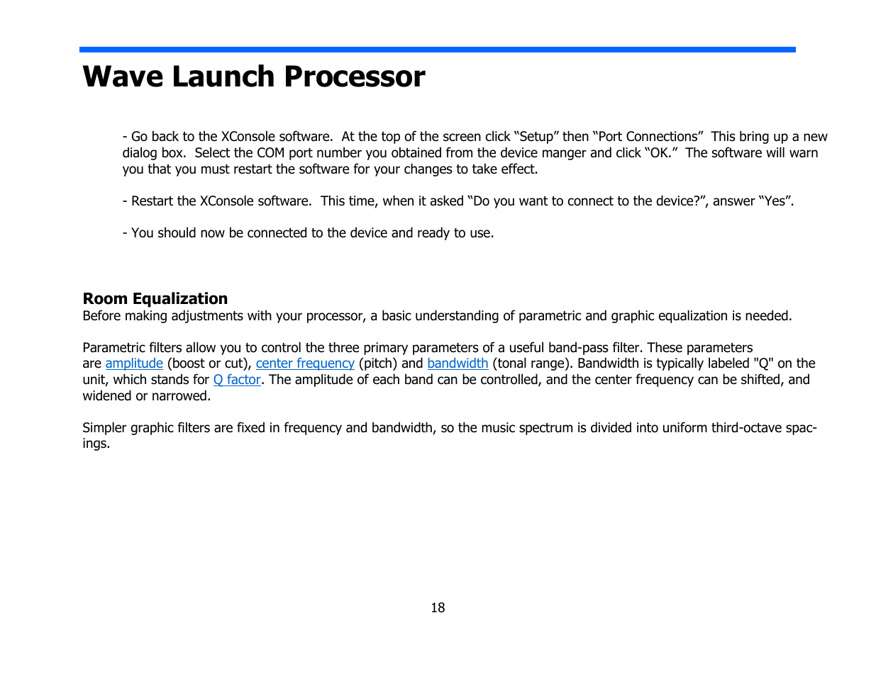 Wave launch processor | Legacy Audio AERIS User Manual | Page 18 / 29