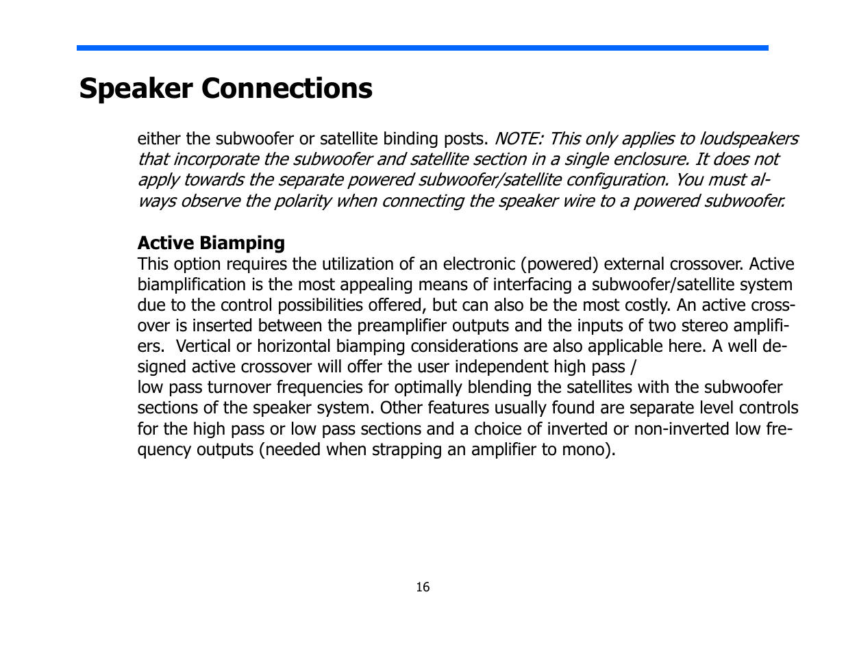 Speaker connections | Legacy Audio Classic HD User Manual | Page 16 / 22
