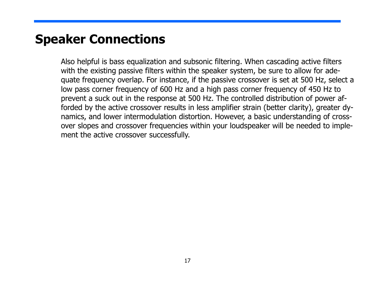 Speaker connections | Legacy Audio Classic HD User Manual | Page 17 / 22