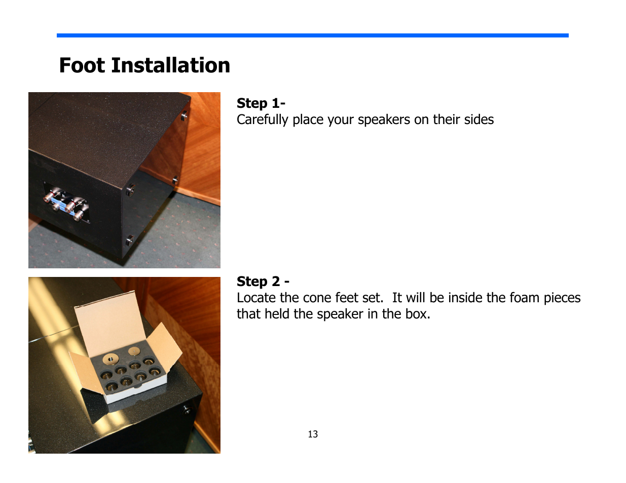 Foot installation | Legacy Audio Focus HD User Manual | Page 13 / 25
