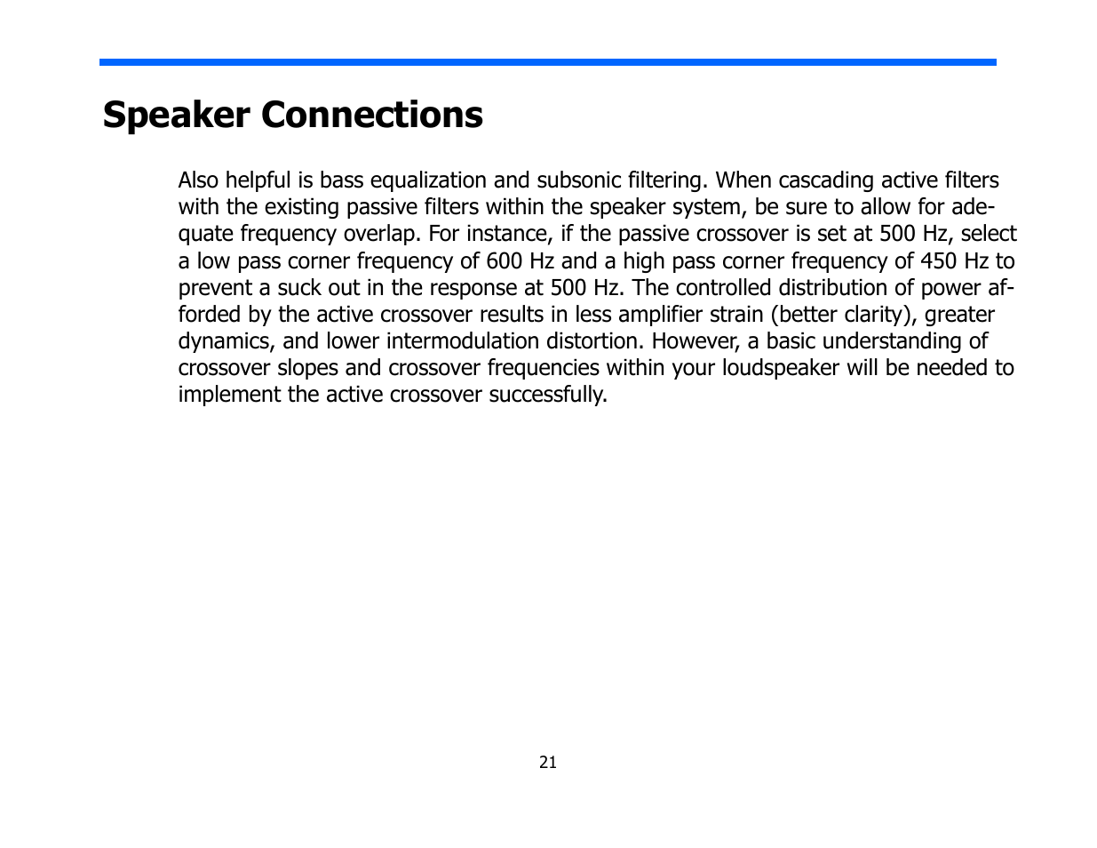 Speaker connections | Legacy Audio Focus HD User Manual | Page 21 / 25
