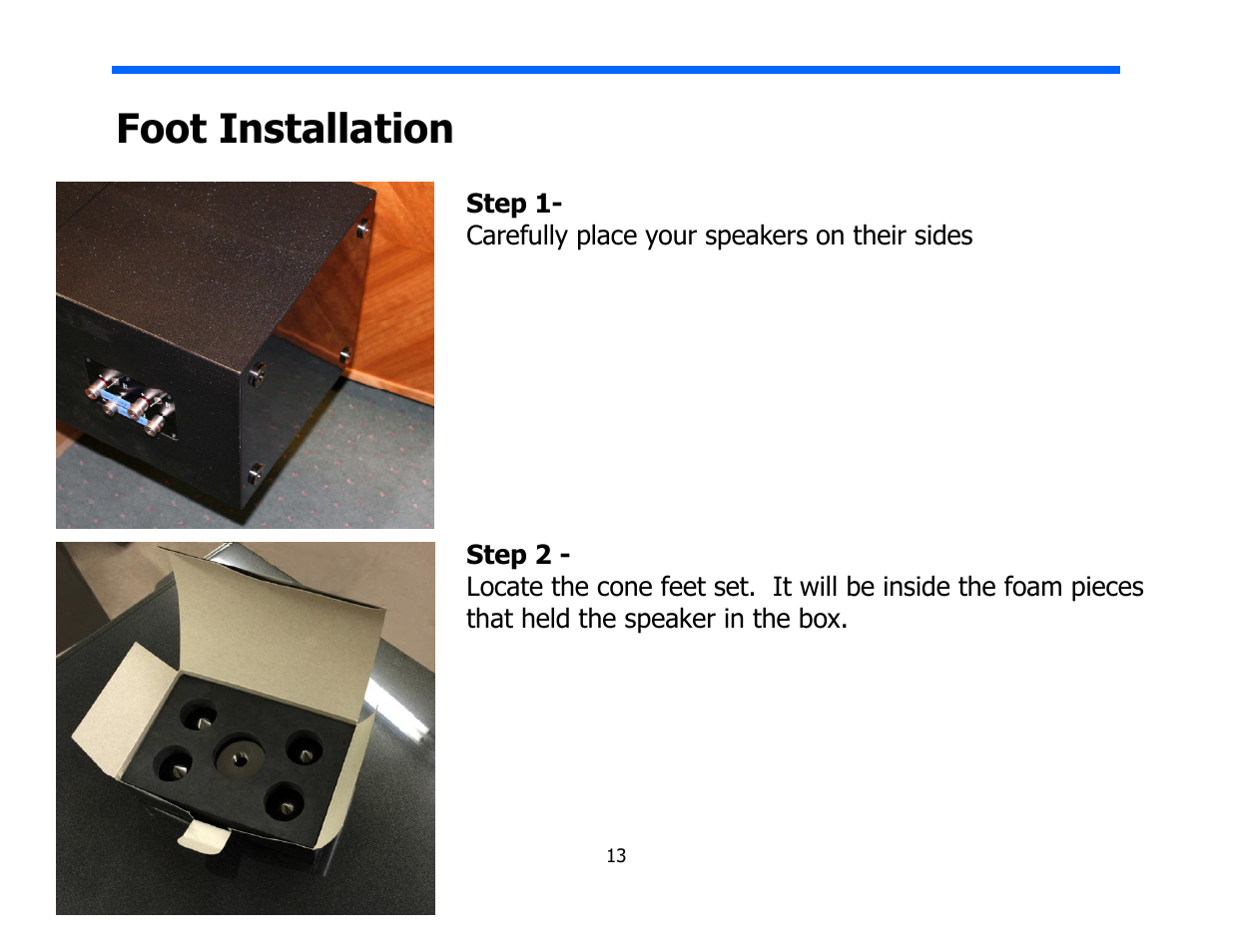 Foot installation | Legacy Audio Focus SE User Manual | Page 13 / 28