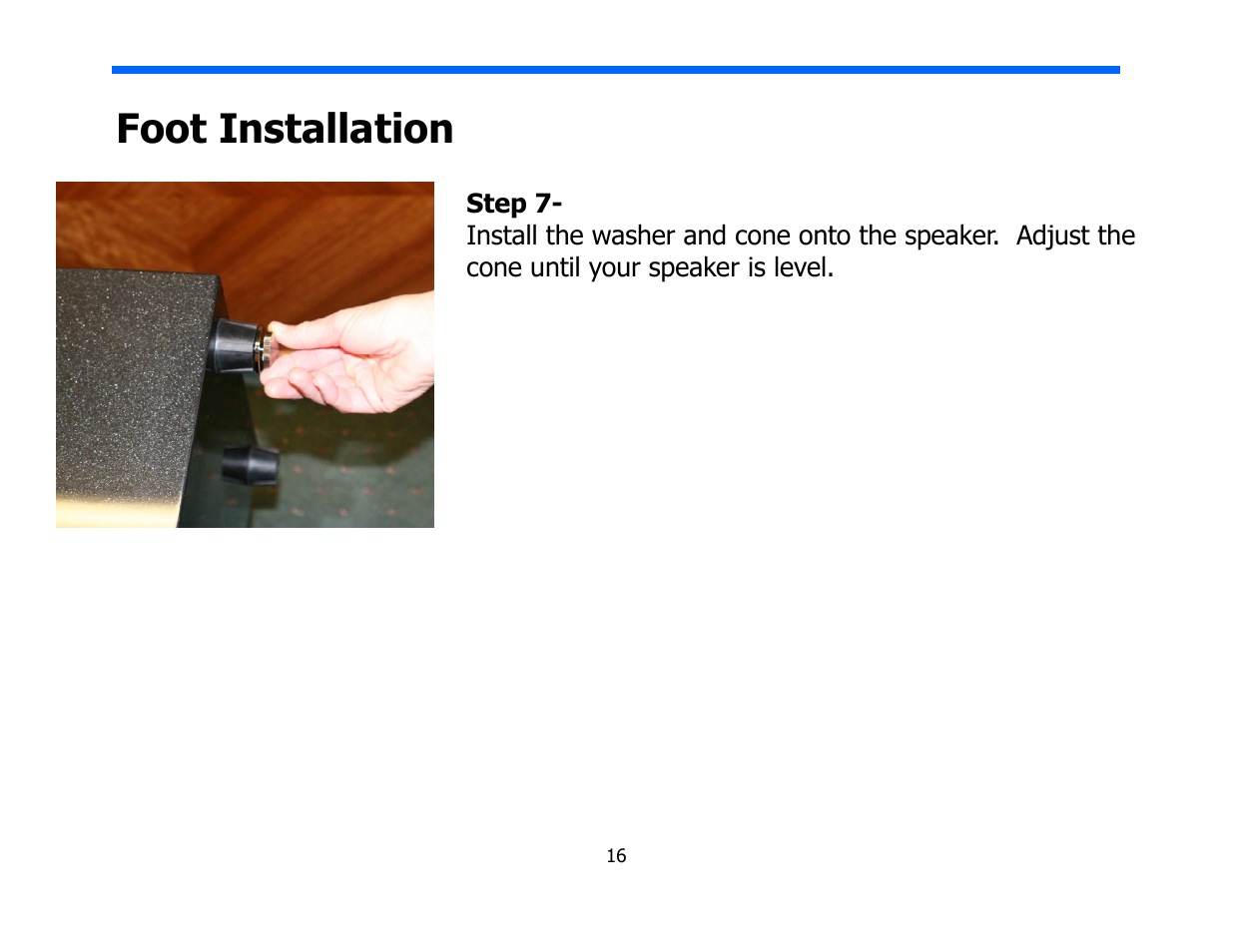 Foot installation | Legacy Audio Focus SE User Manual | Page 16 / 28