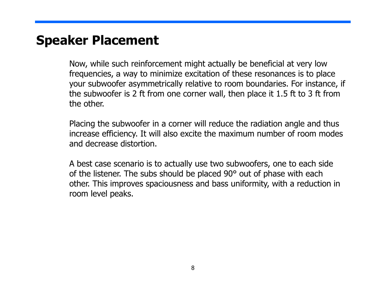 Speaker placement | Legacy Audio Goliath XD User Manual | Page 8 / 26
