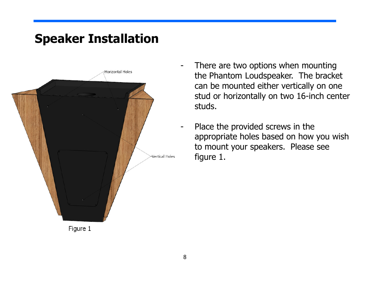 Speaker installation | Legacy Audio Phantom HD User Manual | Page 8 / 20