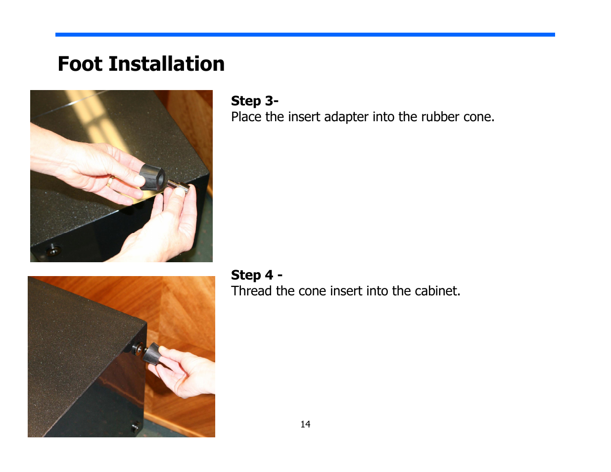 Foot installation | Legacy Audio Signature SE User Manual | Page 14 / 29