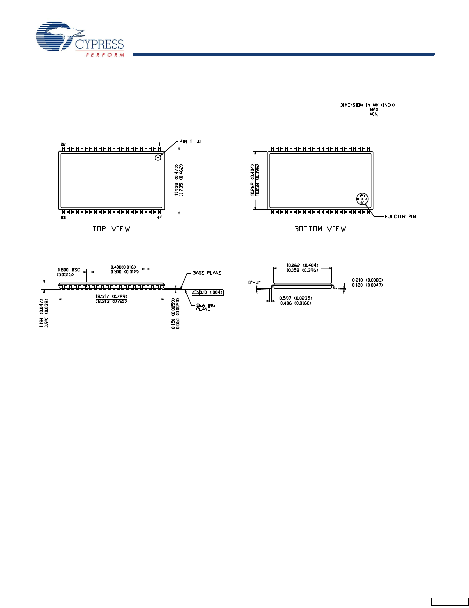 Package diagram | Cypress CY62137FV30 User Manual | Page 11 / 12