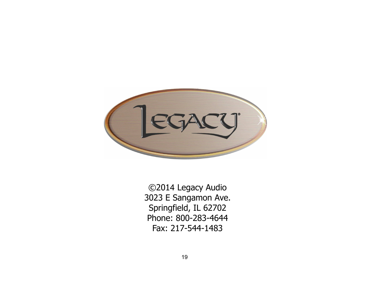Legacy Audio Silhouette User Manual | Page 19 / 19