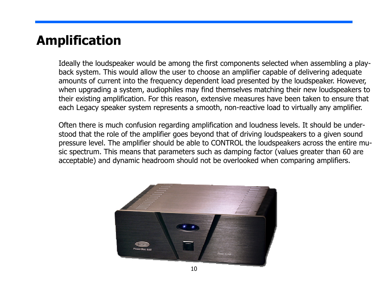 Amplification | Legacy Audio Silverscreen HD User Manual | Page 10 / 17