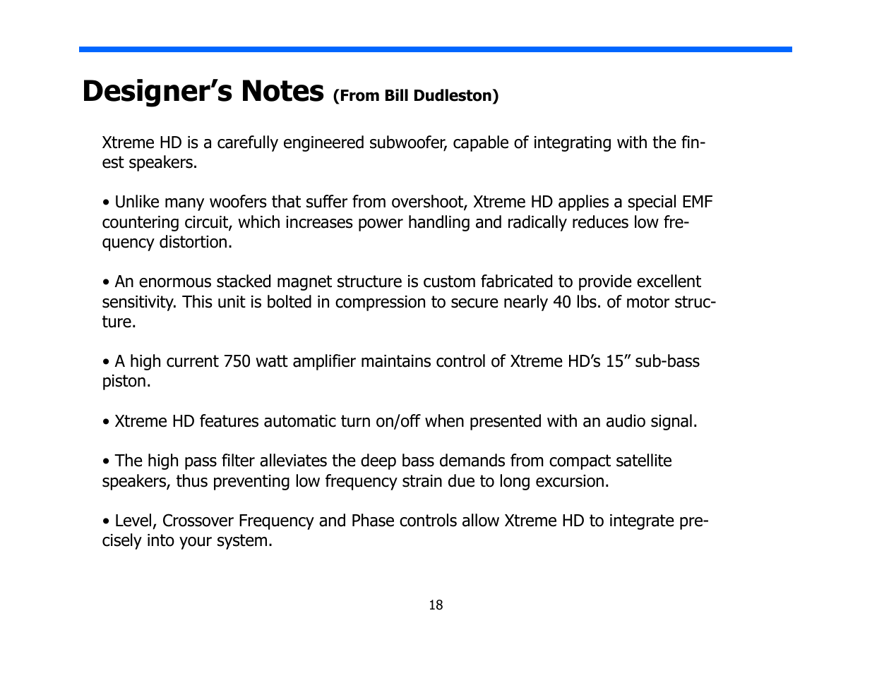 Legacy Audio Xtreme XD User Manual | Page 18 / 22