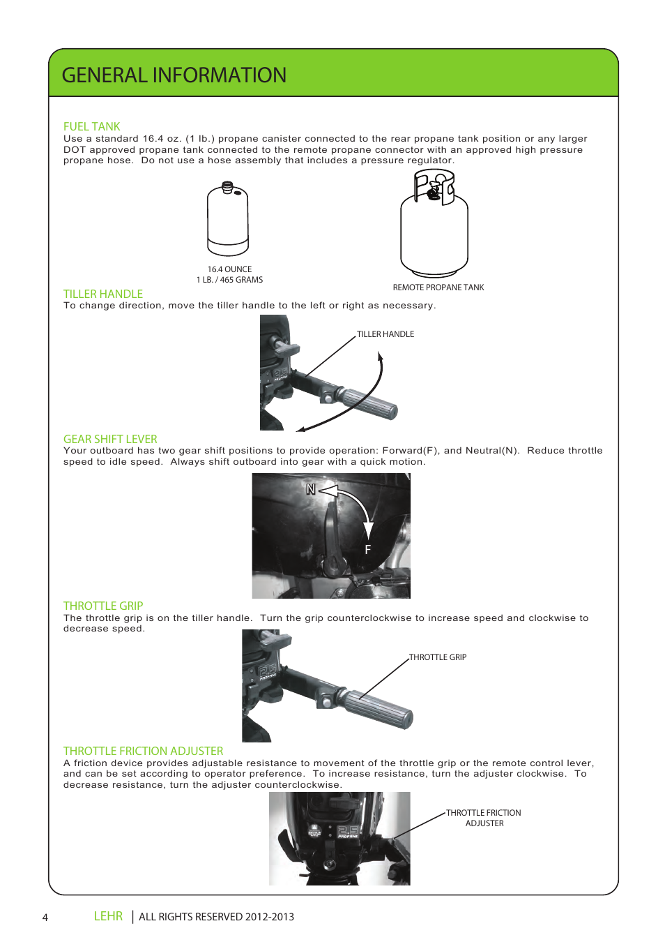 Ob 072 operators manual draft 1 6, General information, Lehr | Ff n n | LEHR 2.5 HP 4-STROKE User Manual | Page 6 / 30