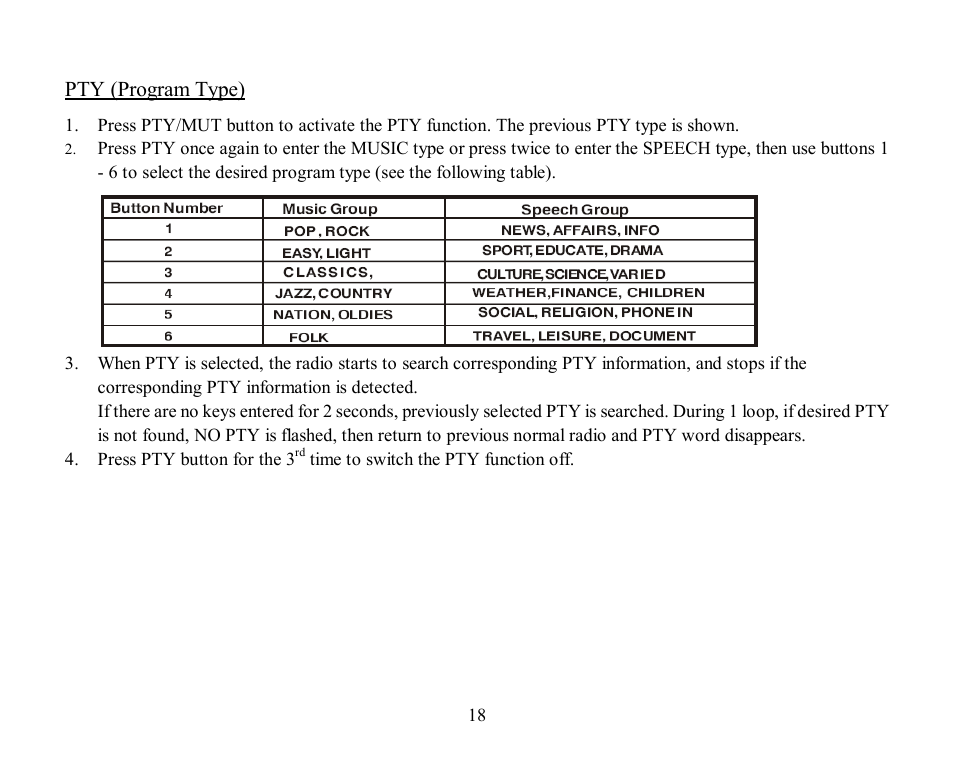 Pty (program type) | Hyundai H-CMD4002 User Manual | Page 18 / 79