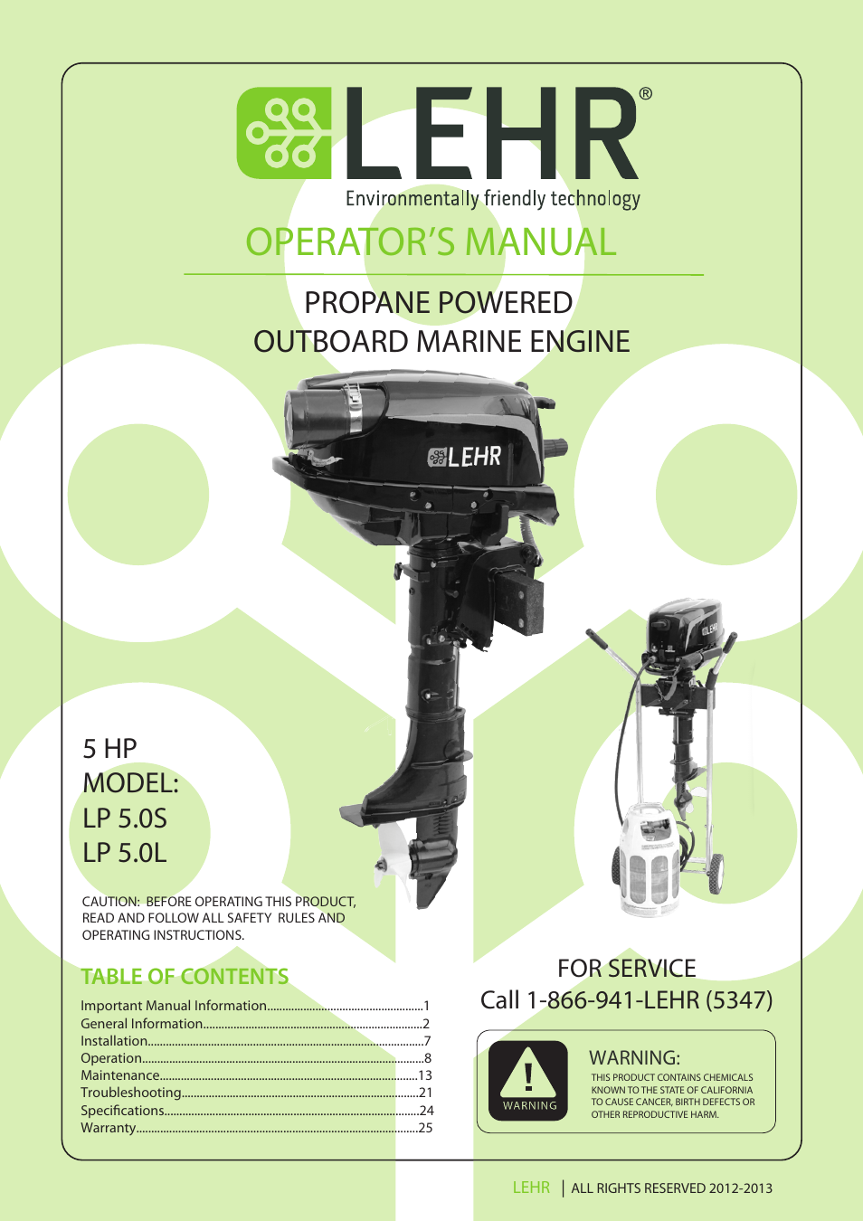 LEHR 5.0 HP 4-STROKE User Manual | 30 pages