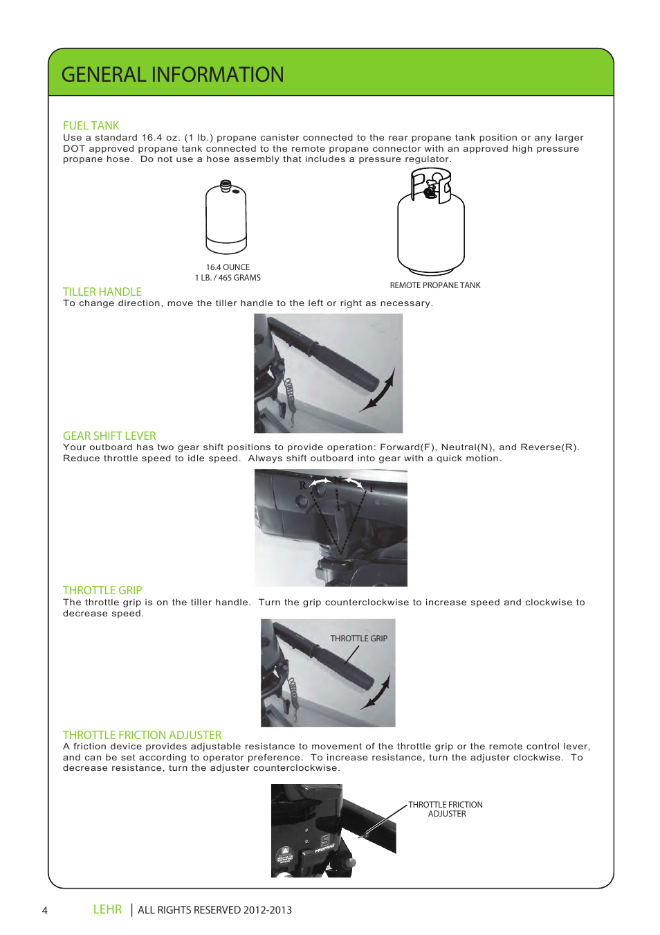 Ob 112 operators manual draft 2 6x, General information, Lehr | LEHR 5.0 HP 4-STROKE User Manual | Page 6 / 30