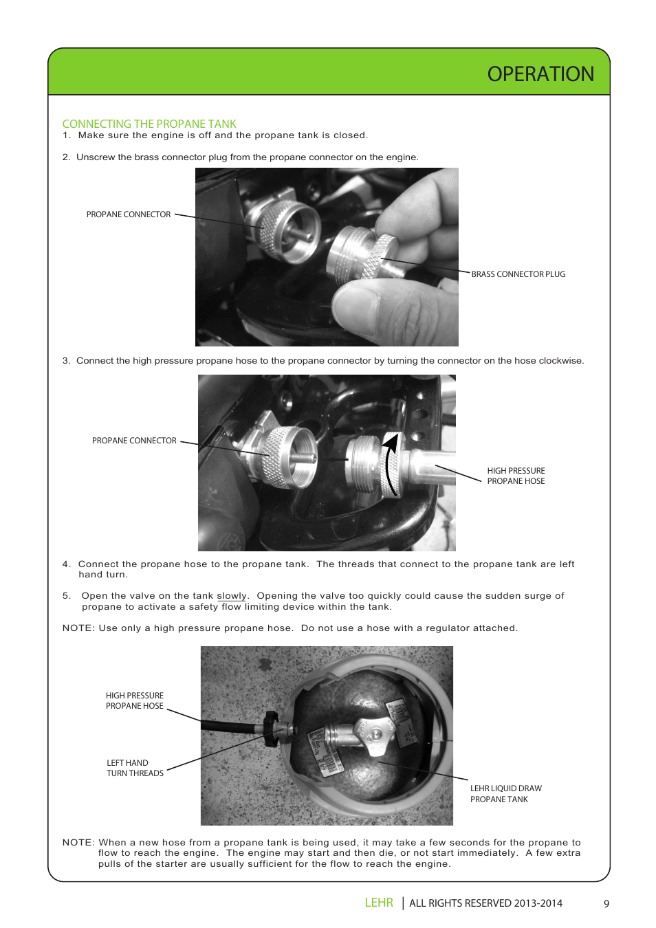 Operation, Lehr | LEHR 9.9 HP 4-STROKE User Manual | Page 11 / 30