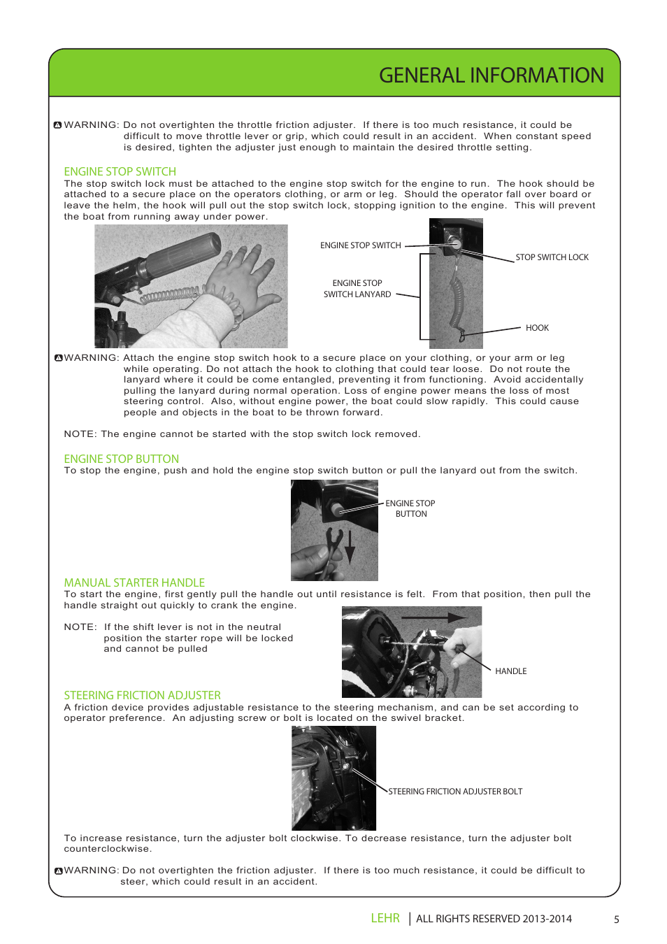 Lp9.9 operators manual final en 7, General information, Lehr | LEHR 9.9 HP 4-STROKE User Manual | Page 7 / 30