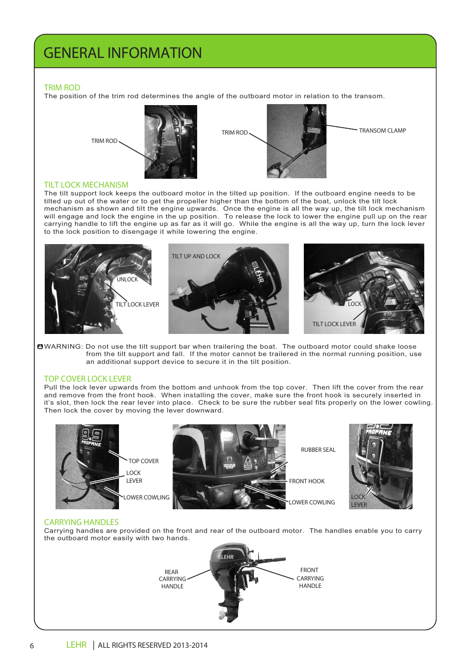 General information, Lehr | LEHR 9.9 HP 4-STROKE User Manual | Page 8 / 30