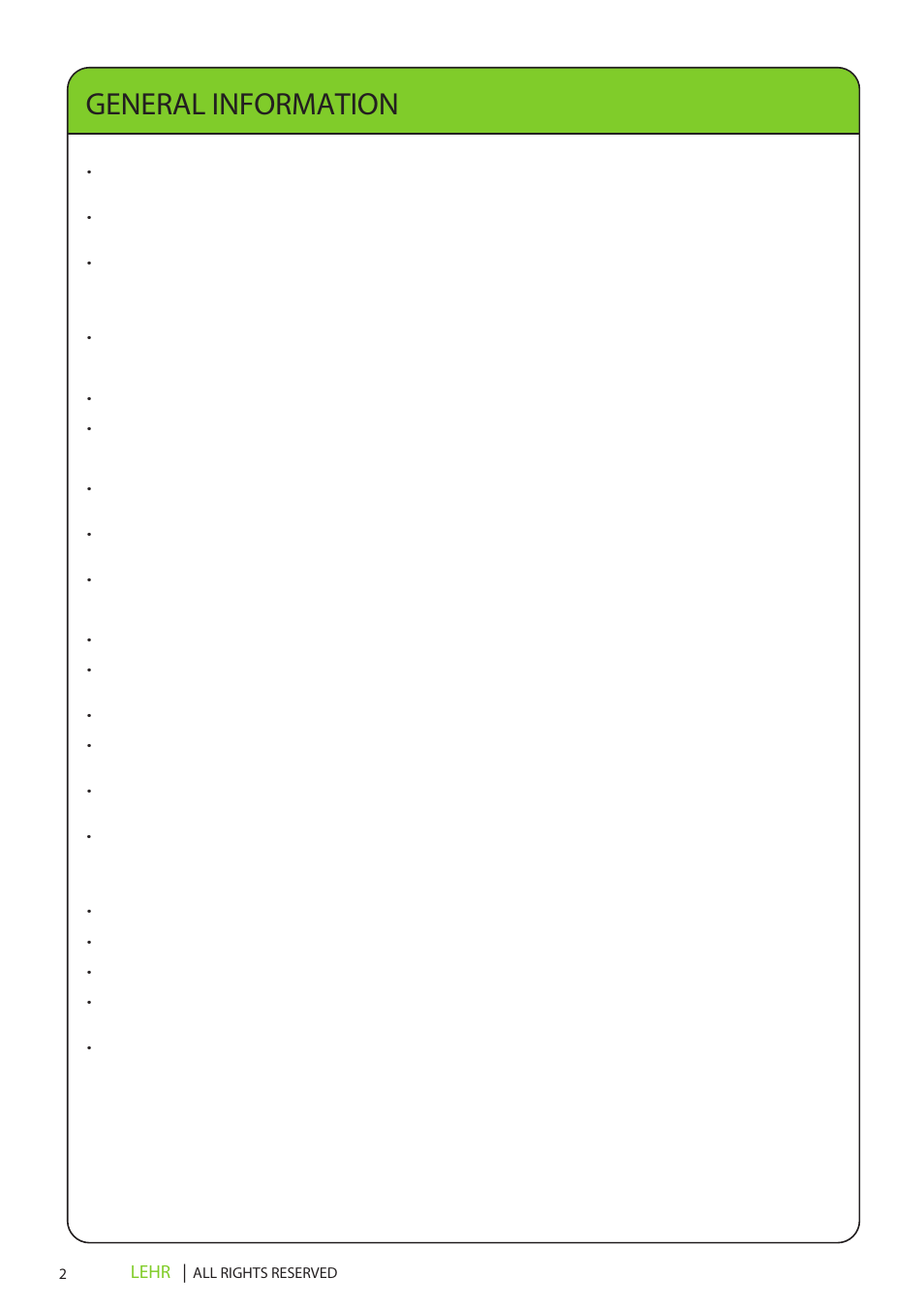 Lp15 operators manual final en 4, General information, Lehr | LEHR 15 HP 4-STROKE User Manual | Page 4 / 30