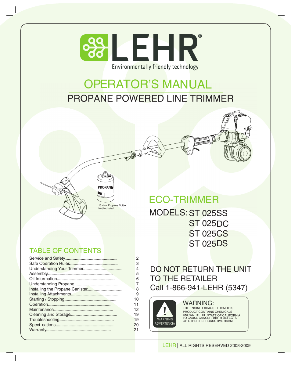 LEHR Eco Trimmer User Manual | 22 pages