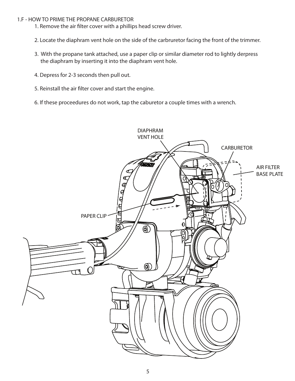 How to prime the propane carburetor.pdf | LEHR Eco Trimmer User Manual | Page 2 / 3