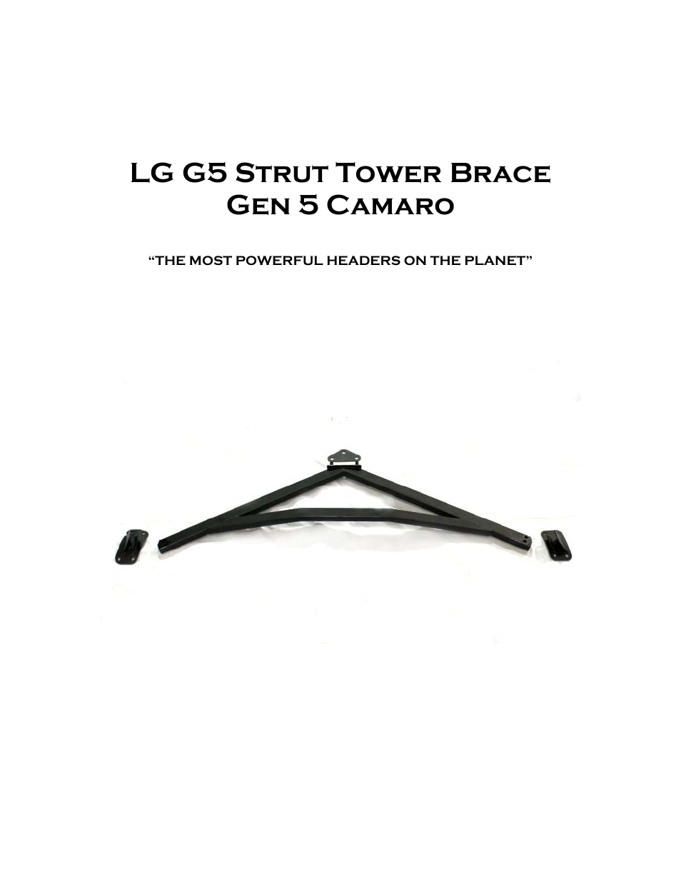 LG Motorsports LG G5 Strut Tower Brace User Manual | 4 pages