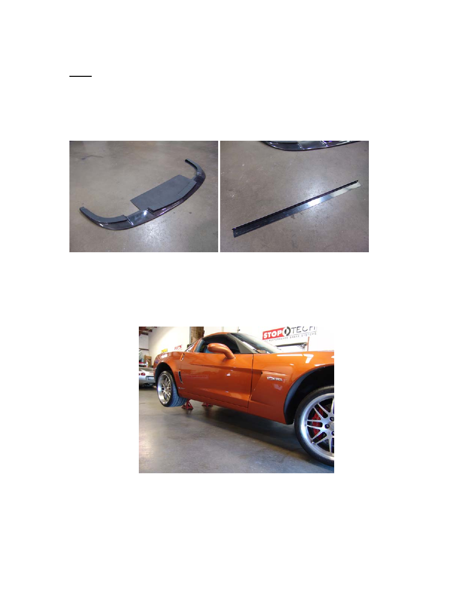 LG Motorsports LG C6 Carbon ZR1 Splitter User Manual | Page 2 / 9