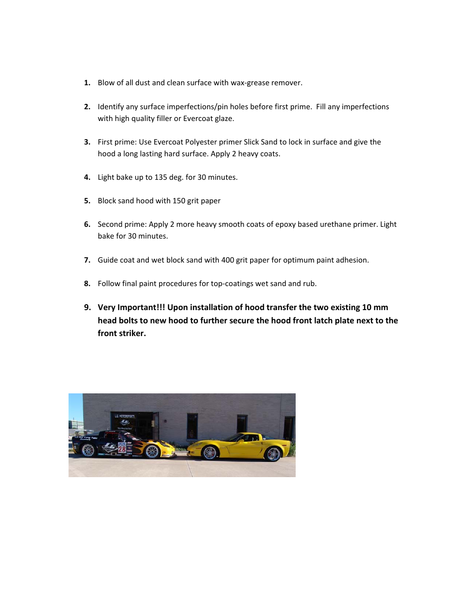 LG Motorsports ZR28 Hood User Manual | Page 2 / 2