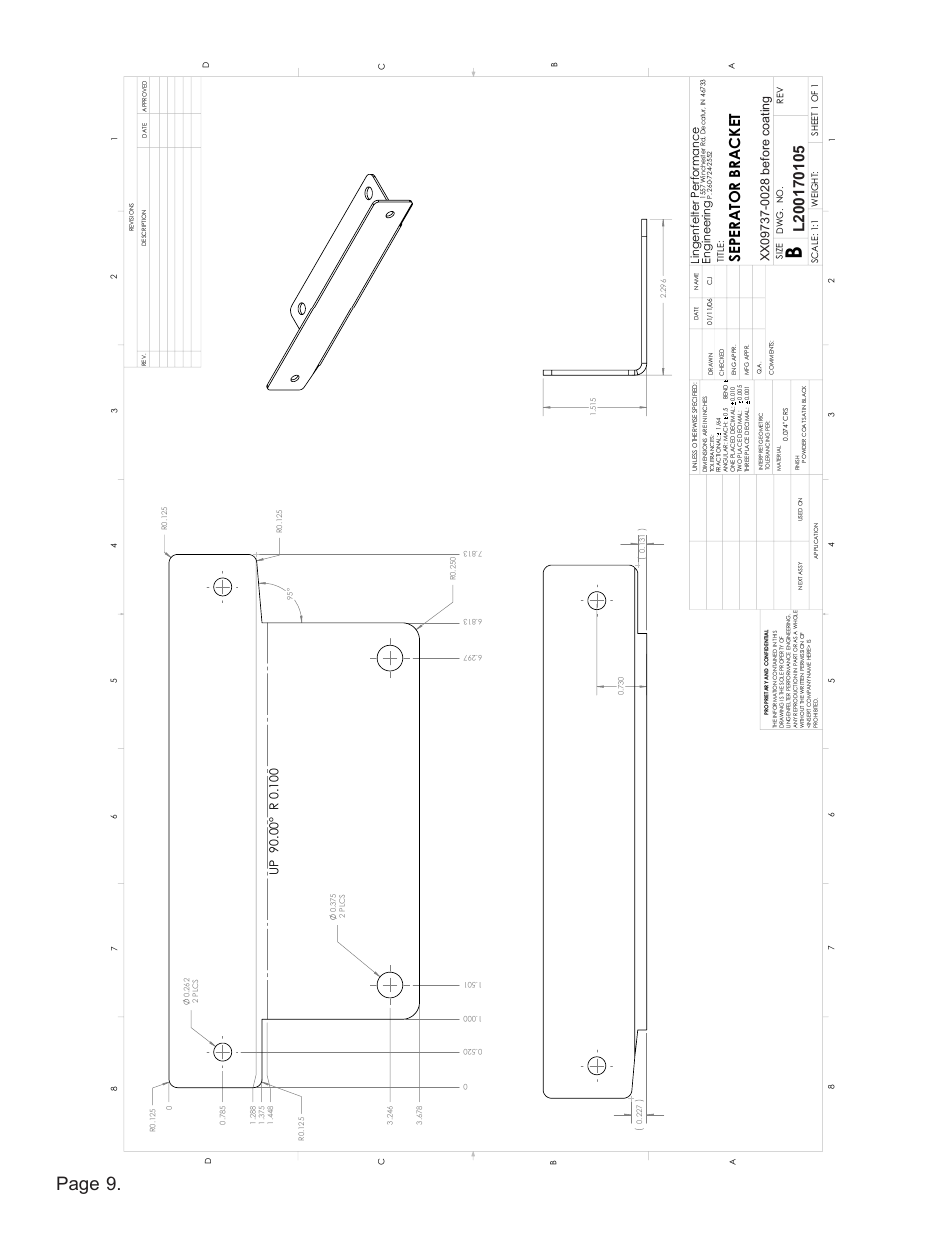 Page 9, Seperator bracket, Lingenfelter performance engineering | Lingenfelter L200010000 Lingenfelter Air Oil Vapor Separator Kit v1.1 User Manual | Page 10 / 15