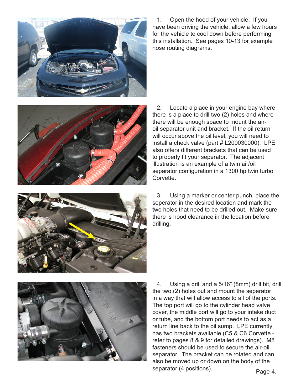 Lingenfelter L200010000 Lingenfelter Air Oil Vapor Separator Kit v1.1 User Manual | Page 5 / 15