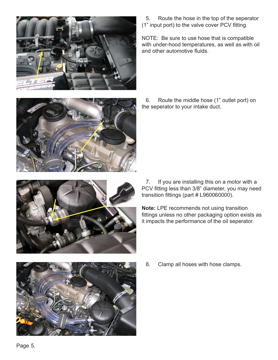 Lingenfelter L200010000 Lingenfelter Air Oil Vapor Separator Kit v1.1 User Manual | Page 6 / 15