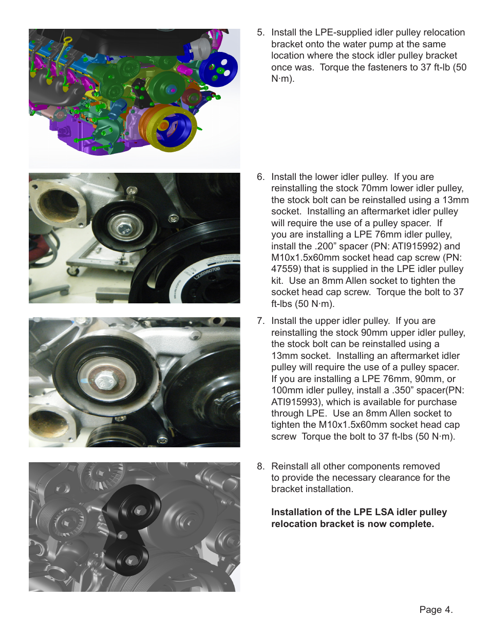 Lingenfelter L220636509 Lingenfelter LSA Idler Relocation Bracket CTS-V, ZL1 Camaro 2009-13 v1.2 User Manual | Page 5 / 7