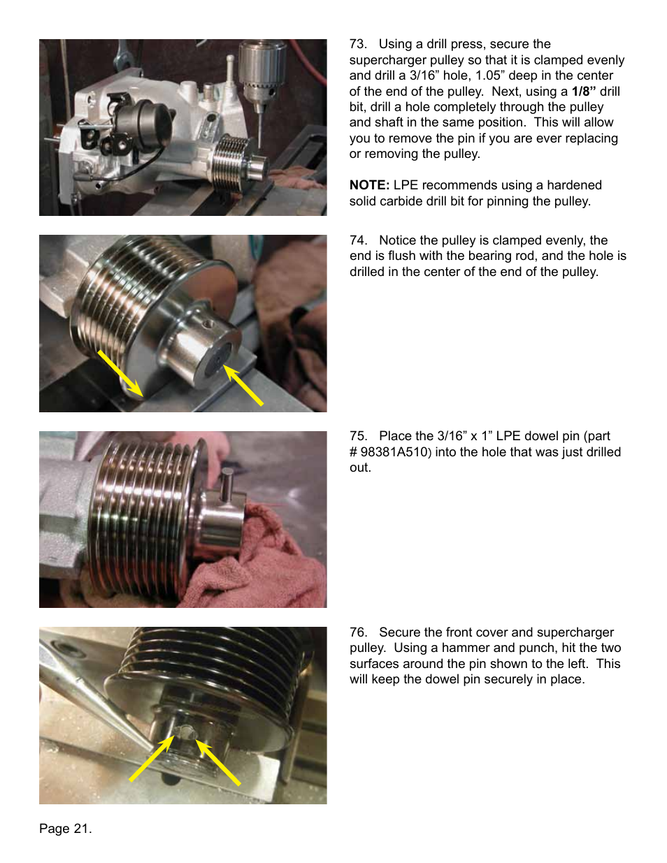 Lingenfelter L250090309 Lingenfelter C6 ZR1 Corvette Supercharger Pulley 2009-12 v1.2 User Manual | Page 22 / 40