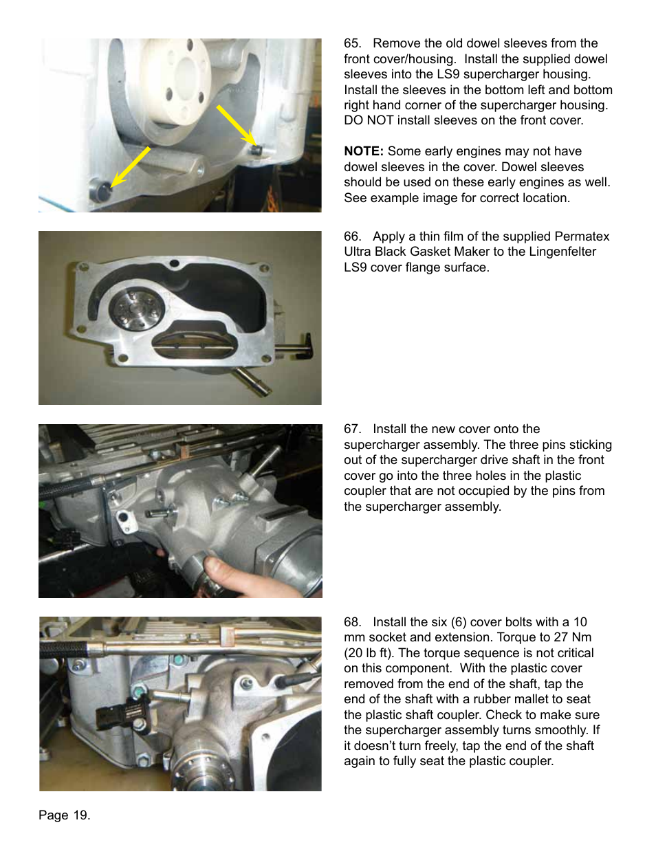 Lingenfelter L250110309 Lingenfelter C6 ZR1 Corvette Supercharger Front Cover 2009-13 v2.2 User Manual | Page 20 / 39
