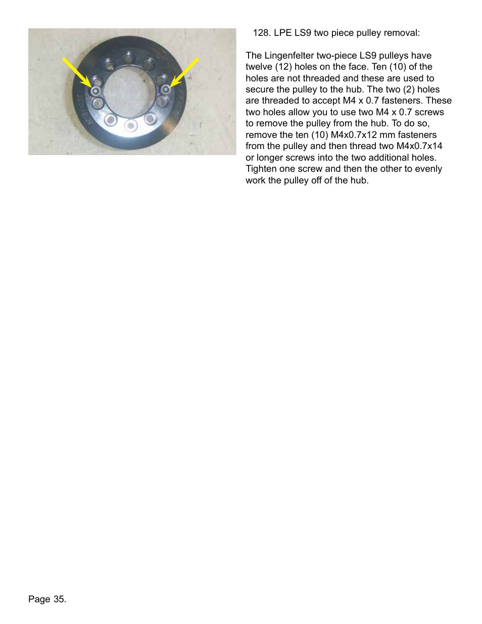 Lingenfelter L250110309 Lingenfelter C6 ZR1 Corvette Supercharger Front Cover 2009-13 v2.2 User Manual | Page 36 / 39