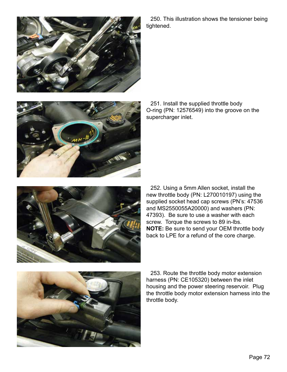Lingenfelter L250280197 Lingenfelter C5 Corvette E-Force Supercharger Install Kit v2.9 User Manual | Page 73 / 87