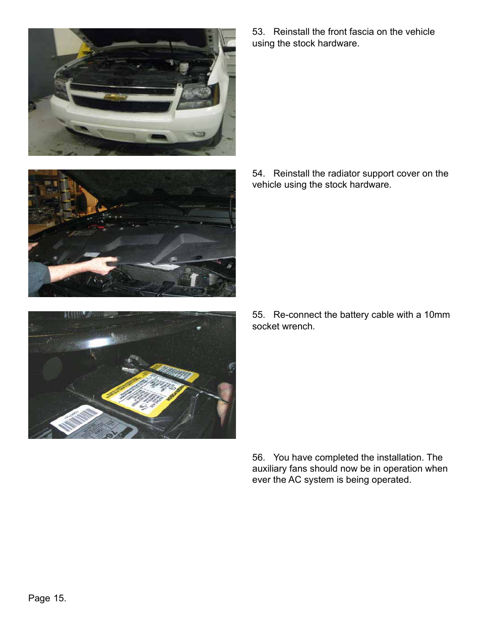 Lingenfelter L300080607 Lingenfelter Suburban Yukon Aux Fan Kit AC Clutch Control 2005-07 vE User Manual | Page 16 / 20