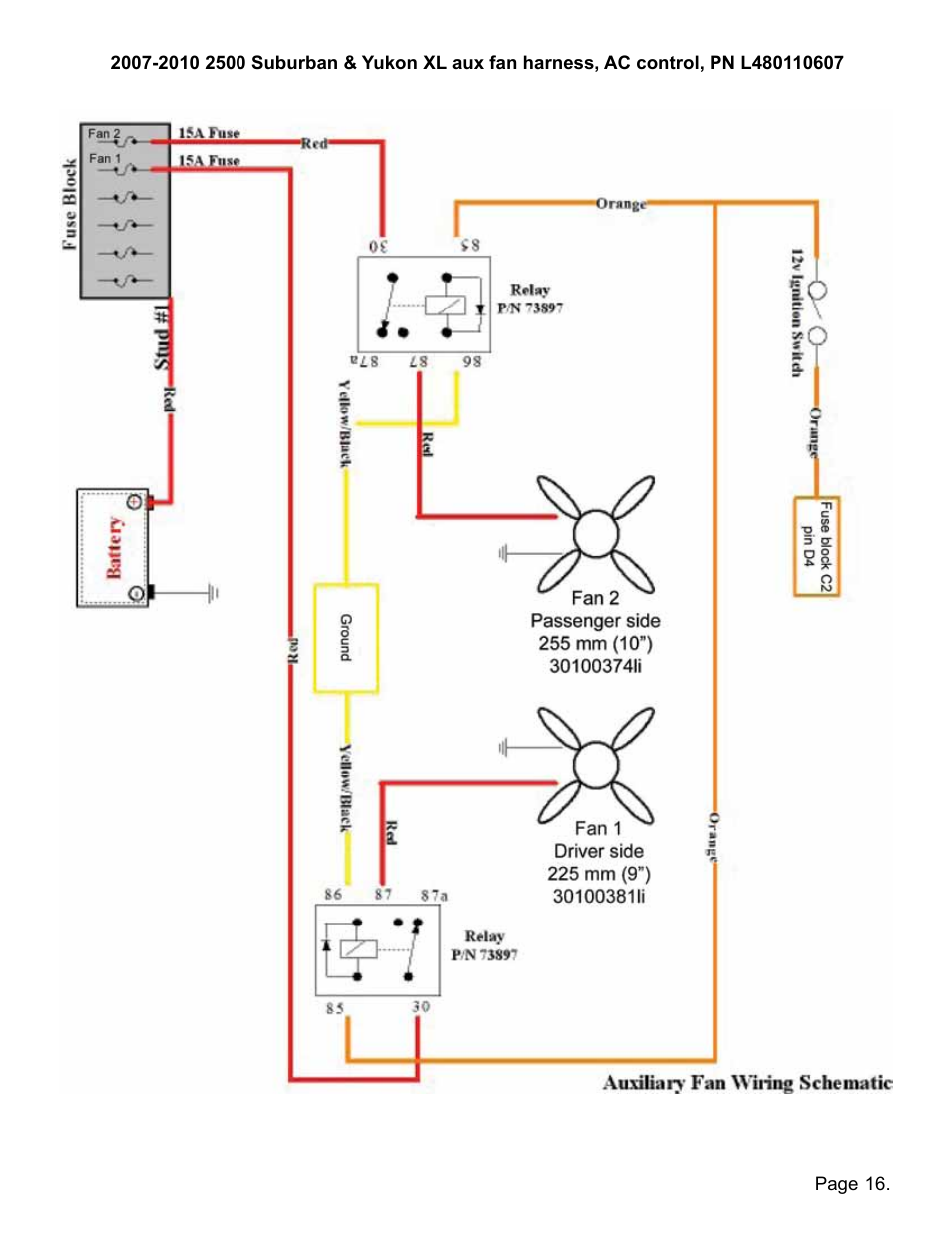 Lingenfelter L300080607 Lingenfelter Suburban Yukon Aux Fan Kit AC Clutch Control 2005-07 vE User Manual | Page 17 / 20
