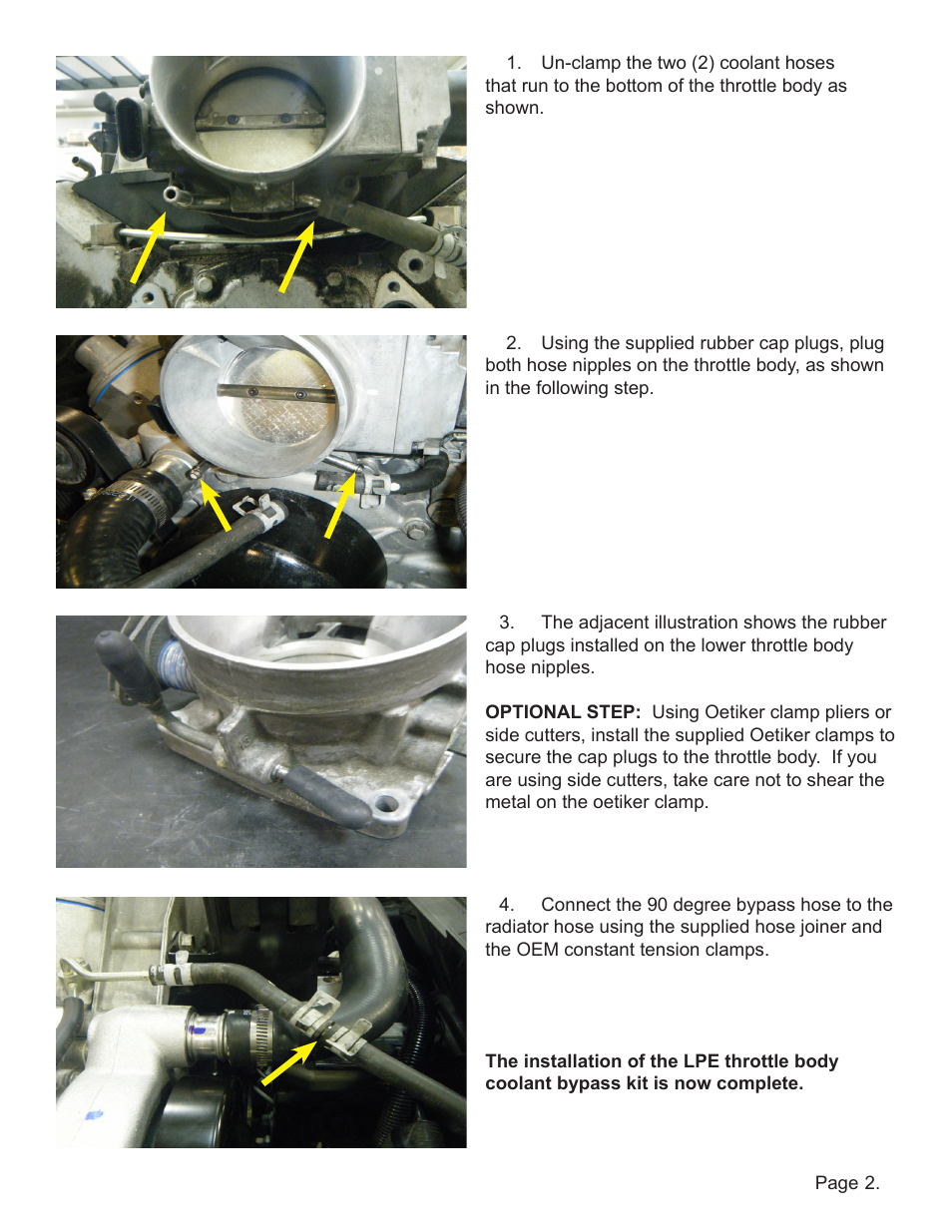 Lingenfelter L300145297 Lingenfelter LS1 LS6 Throttle Body Coolant Bypass Kit v1.1 User Manual | Page 3 / 4