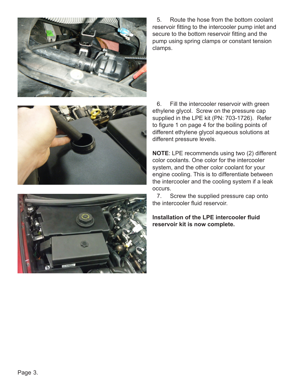 Lingenfelter L300165297 LPE C5 Corvette Supercharger Turbo Intercooler Reservoir Tank v1.2 User Manual | Page 4 / 6