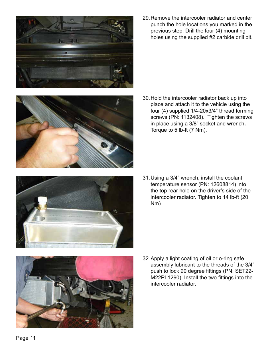 Lingenfelter L320030709 Lingenfelter CTS-V Intercooler Radiator Kit 2009-13 v1.1 User Manual | Page 12 / 39